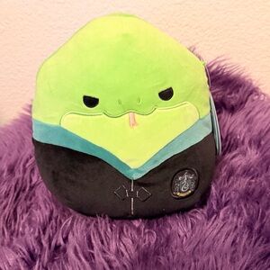 Squishmallows Green and Black Slytherin Snake Plush - Harry Potter Tag